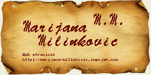 Marijana Milinković vizit kartica